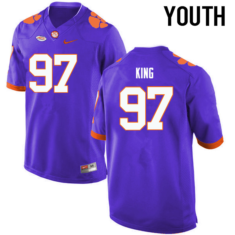 Youth Clemson Tigers #97 Carson King College Football Jerseys-Purple - Click Image to Close